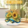 (US Local)Flower Double Sided Effect Table Top Diamond Painting Desktop Ornaments Kit (Sunflower B)