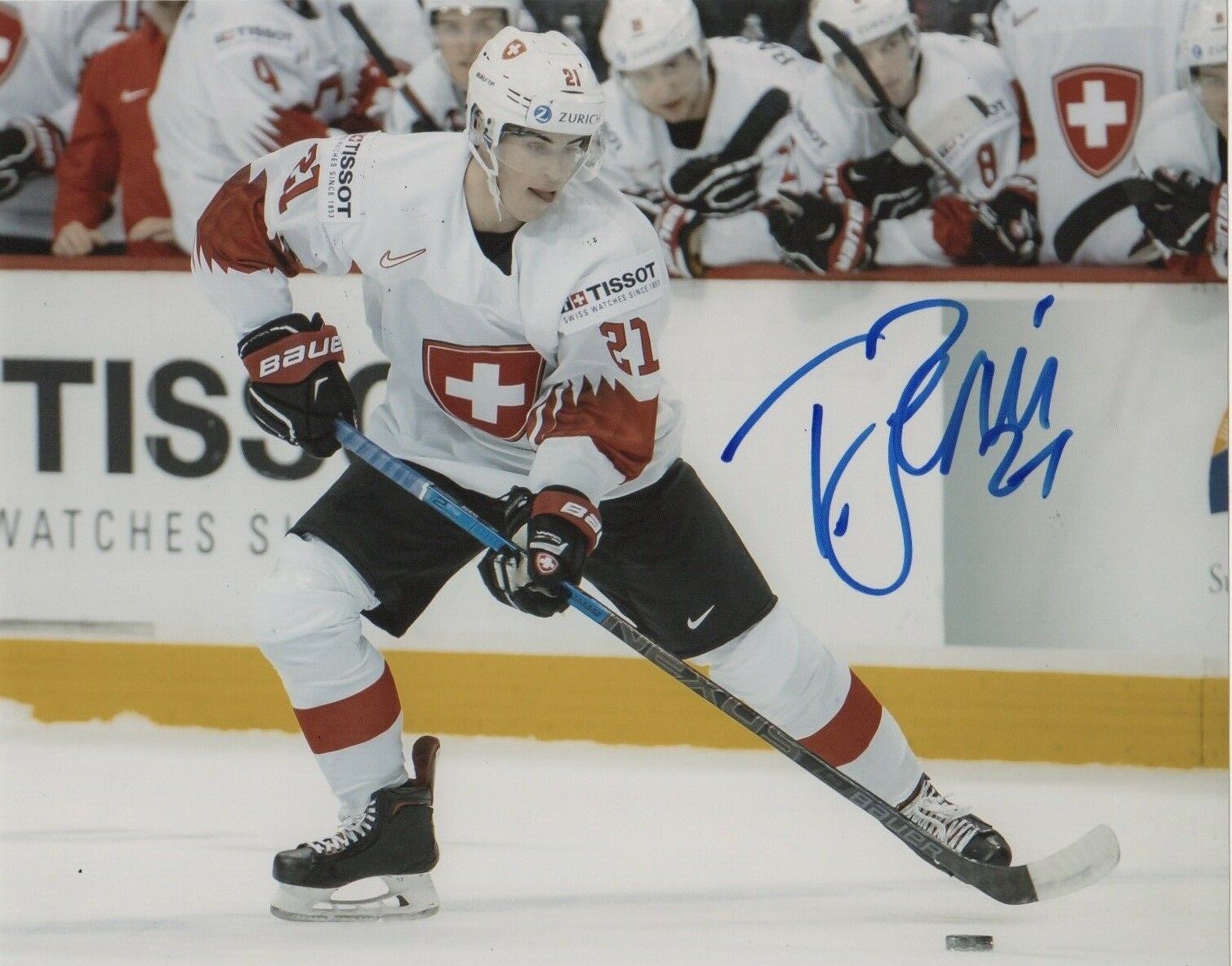 Switzerland Tim Berni Signed Autographed 8x10 NHL Photo Poster painting COA #3