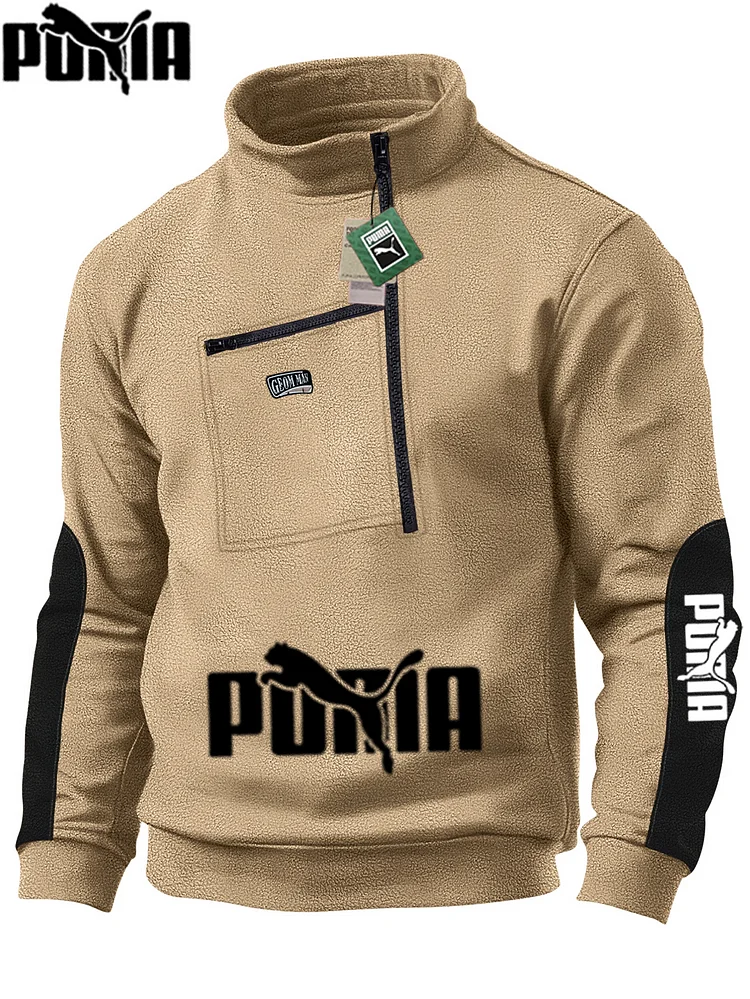 P&aacute;nska olivovozelen&aacute; bunda PUMA s golierom a zipsom