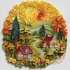 Paper Quilling Wooden House-14CT Stamped Cross Stitch 40*40cm/15.75*15.75in tapestrymarket