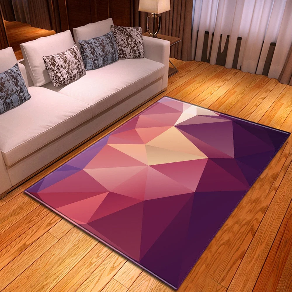 3D Geometric Pattern Living Room Carpet Children's Room Decoration Carpet Family Corridor Sofa Floor Bedroom Coffee Table Mat