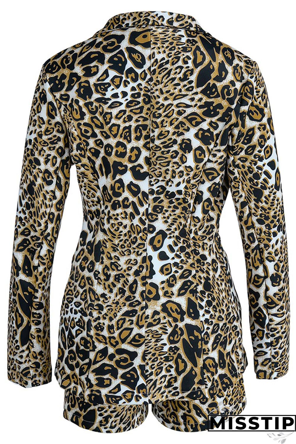 Black Fashion Casual Print Patchwork Turndown Collar Long Sleeve Two Pieces