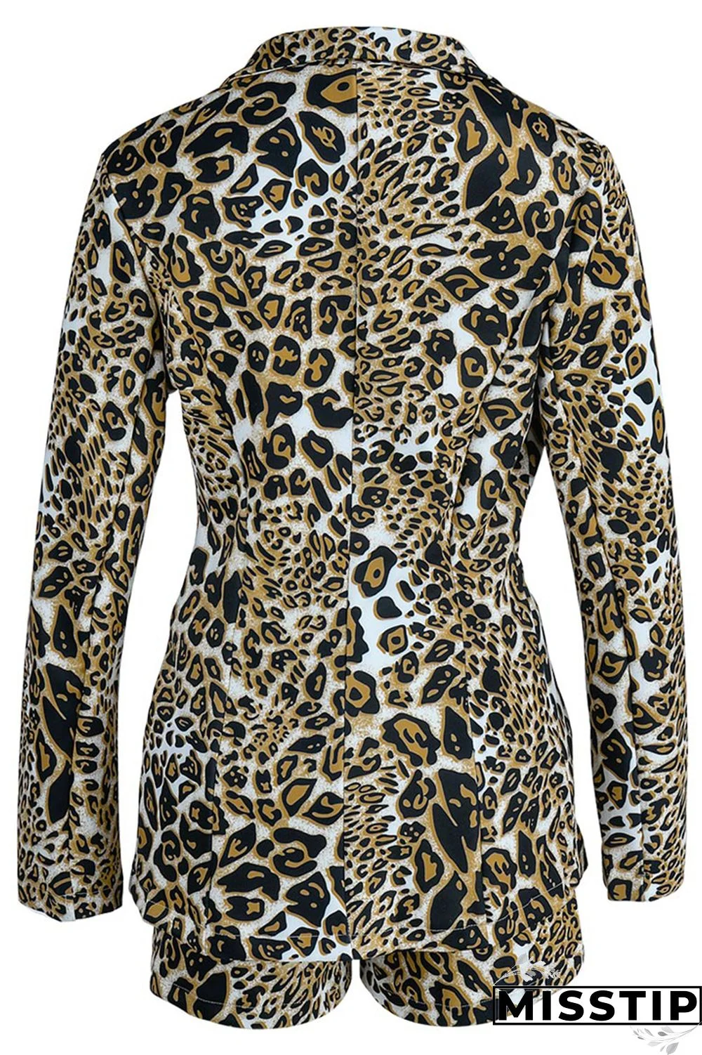 Black Fashion Casual Print Patchwork Turndown Collar Long Sleeve Two Pieces