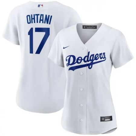Women's Los Angeles Dodgers #17 Shohei Ohtani White Stitched Jersey(Run Small) 5DVA