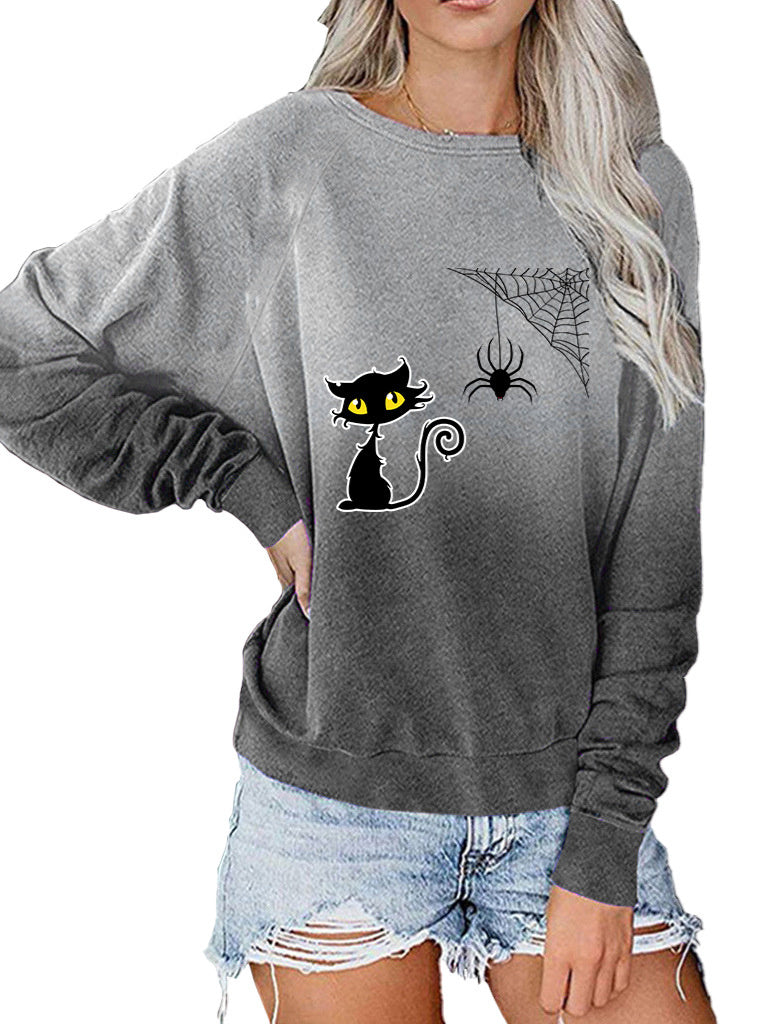 Women Long Sleeve V-neck Graphic Floral Printed Top