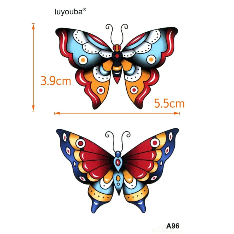 Color Butterfly Waterproof Temporary Tattoos Men Tatuajes Temporales Glitter Tattoo Sleeve Tatoo Henna Tatuagem Art Tattoo
