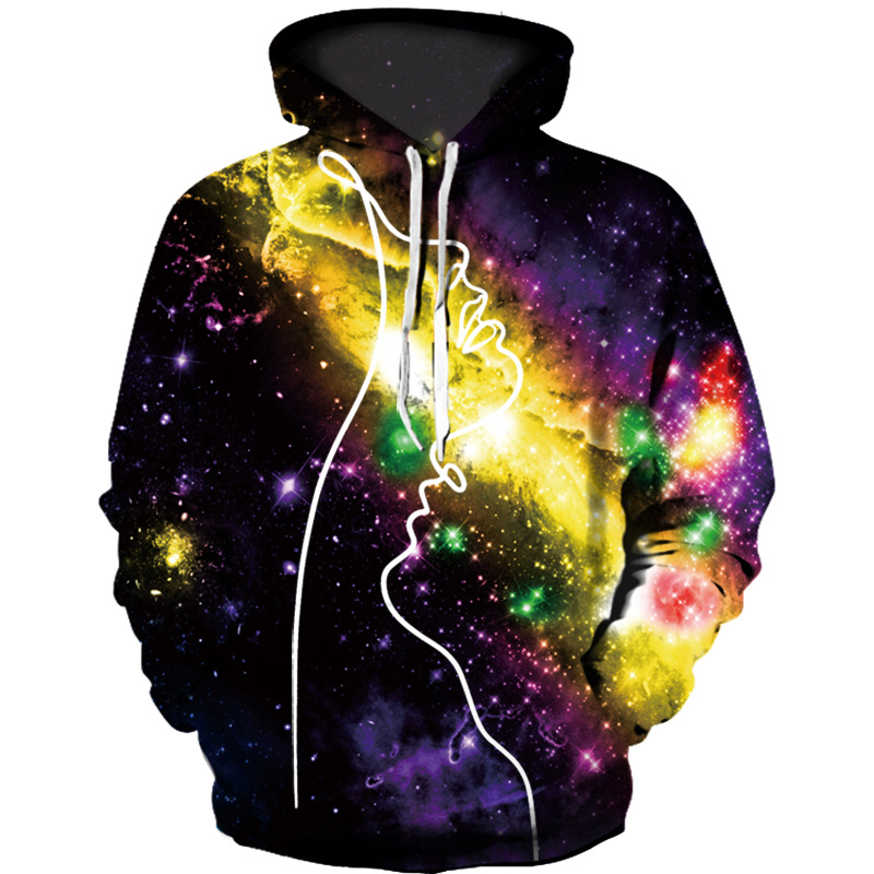 Fashion Print Loose Casual Street Hooded Sweatshirt