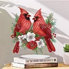 (US Local)5D DIY Diamond Painting Special Shape Desk Ornament Cardinal Bird Decor Kit