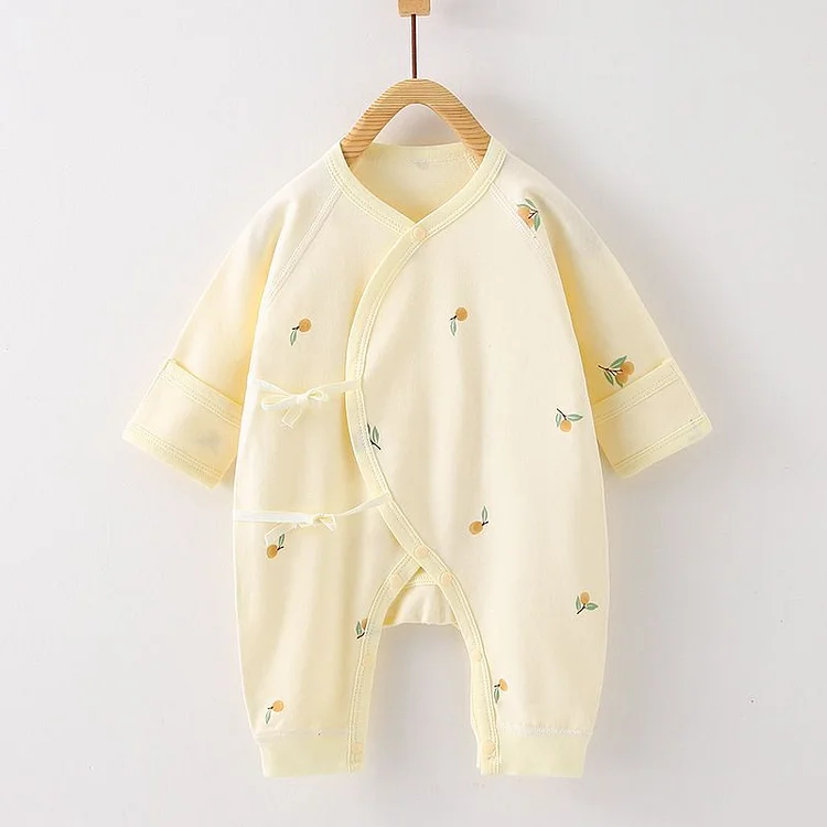 New Born Baby Onepiece Organic Cotton Orange Fruit Sleepsuit