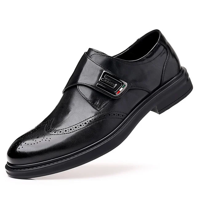 Men's Leather Carved Block Shoes