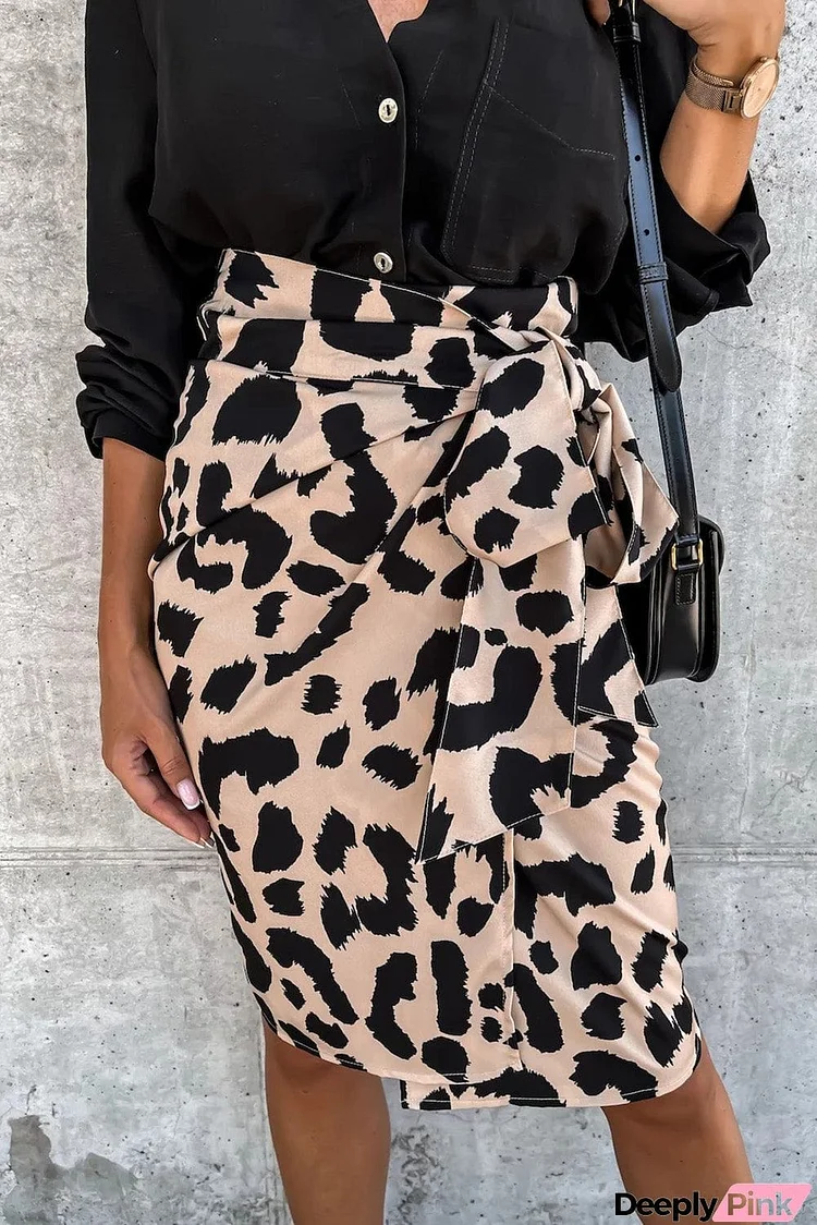 High Waist  Skirt with Tie