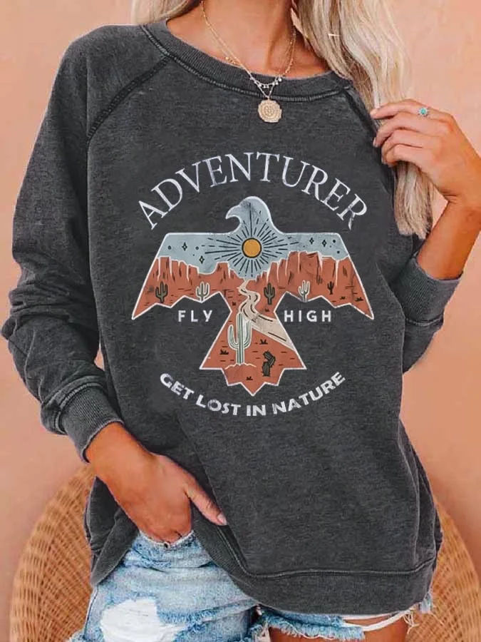 Fashionable Print Long Sleeve Sweatshirt