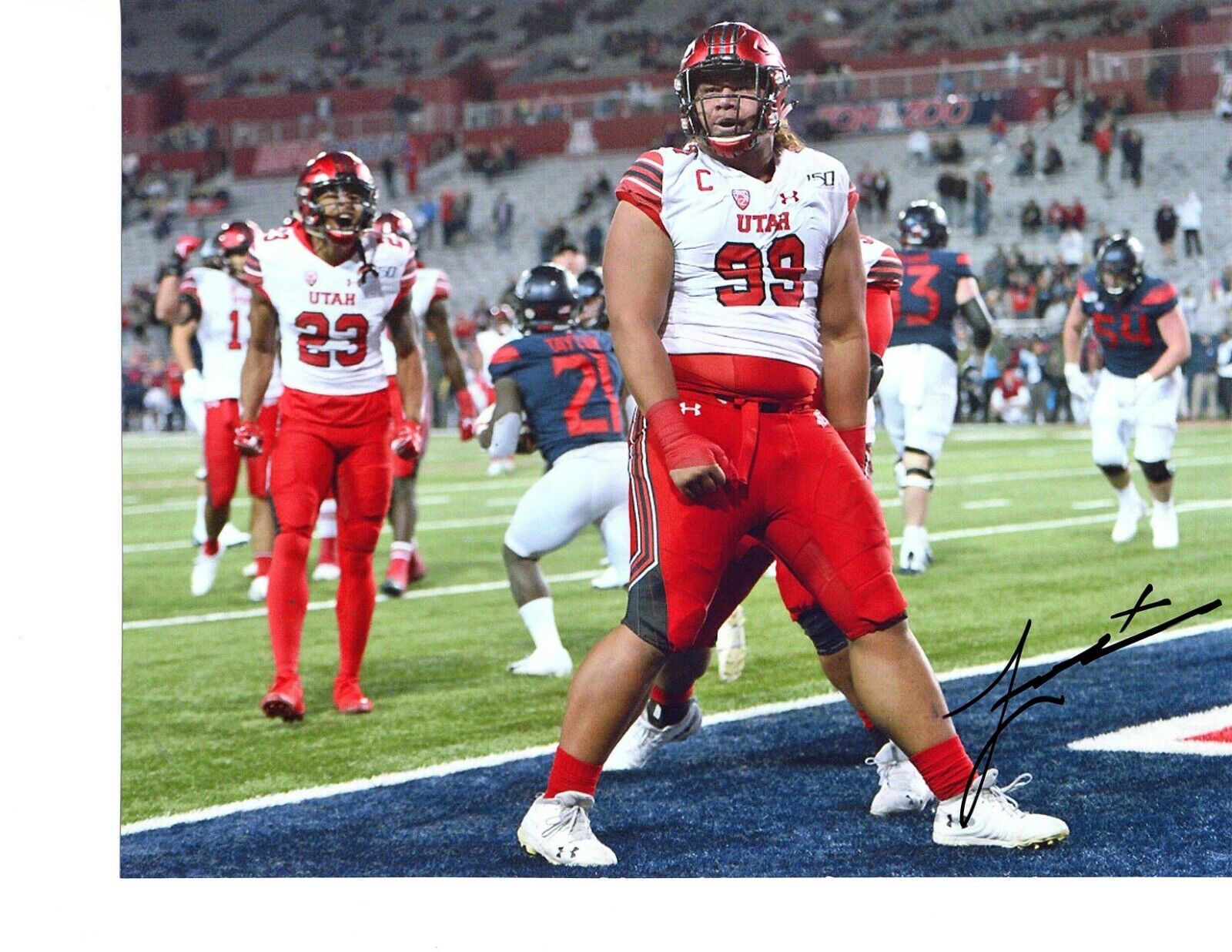 Leki Fotu Utah Utes signed autographed 8x10 football Photo Poster painting 2020 Draft b