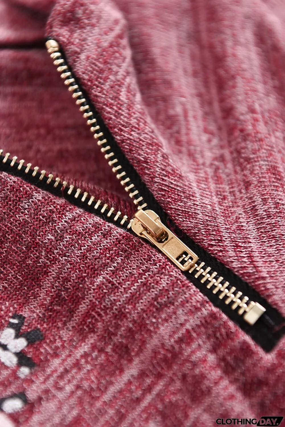 Christmas Reindeer Snow Print Zipped Pullover Top