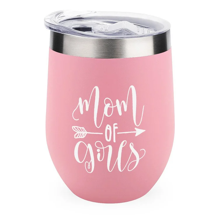 Mom Of Girls Shirt For Women Stainless Steel Insulated Cup - Heather Prints Shirts