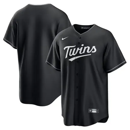 Men's Minnesota Twins  Black Lights Out Replica Jersey