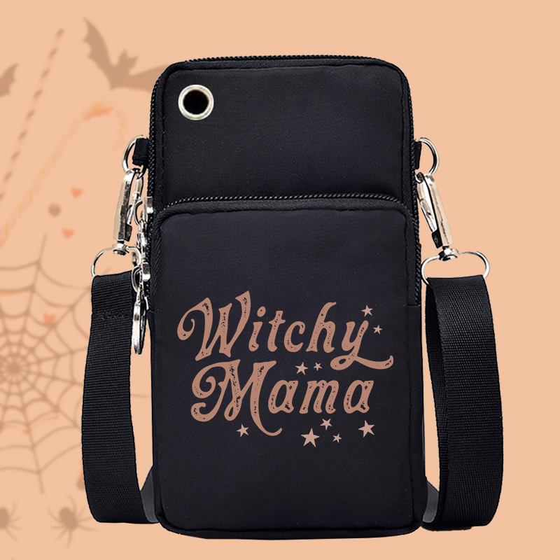Wallenrisen This Is Some Boo Sheet Printed Mini Mobile Phone Bags Women Halloween Pumpkin Handbags Trick or Treat Crossbody Bags for Women Women's shoulder bags