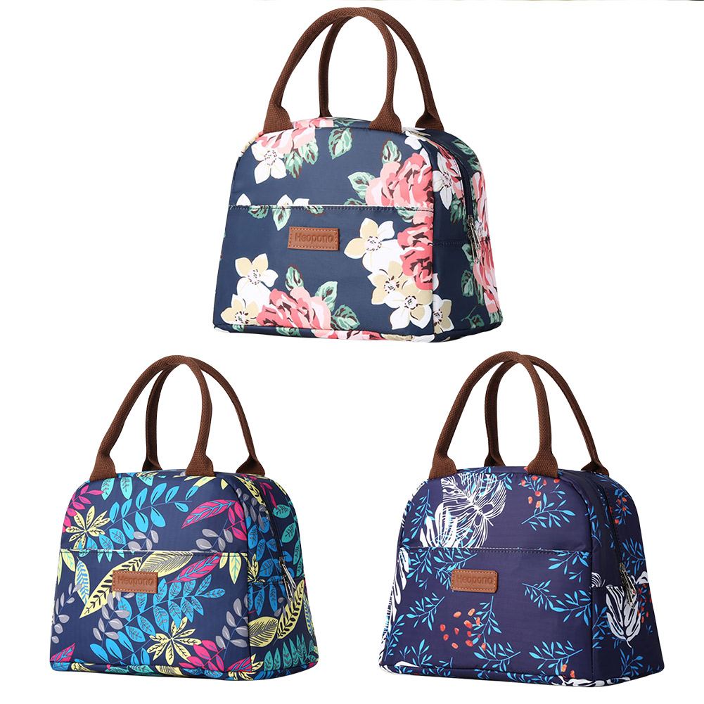 

Portable Lunch Bag Thermal Insulated Cooler Lunch Box Picnic Food Container, Leaf pattern, 501 Original