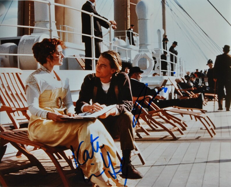 TITANIC CAST SIGNED Autographed Photo Poster painting X2 Leonardo DiCaprio, Kate Winslet wcoa