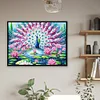 Paon étang de lotus - peinture diamant de forme spéciale - 40*30cm