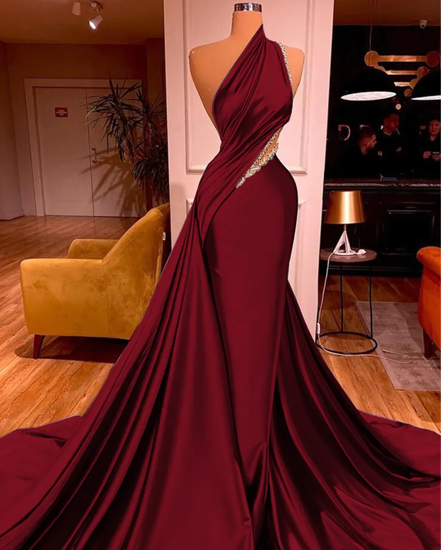 Elegant One Shoulder Mermaid Black Long Bridesmaid Dresses Online, BG420