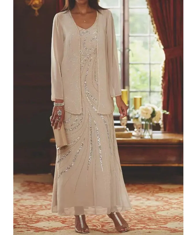 Women's Elegant Dress Two-piece with Jacket