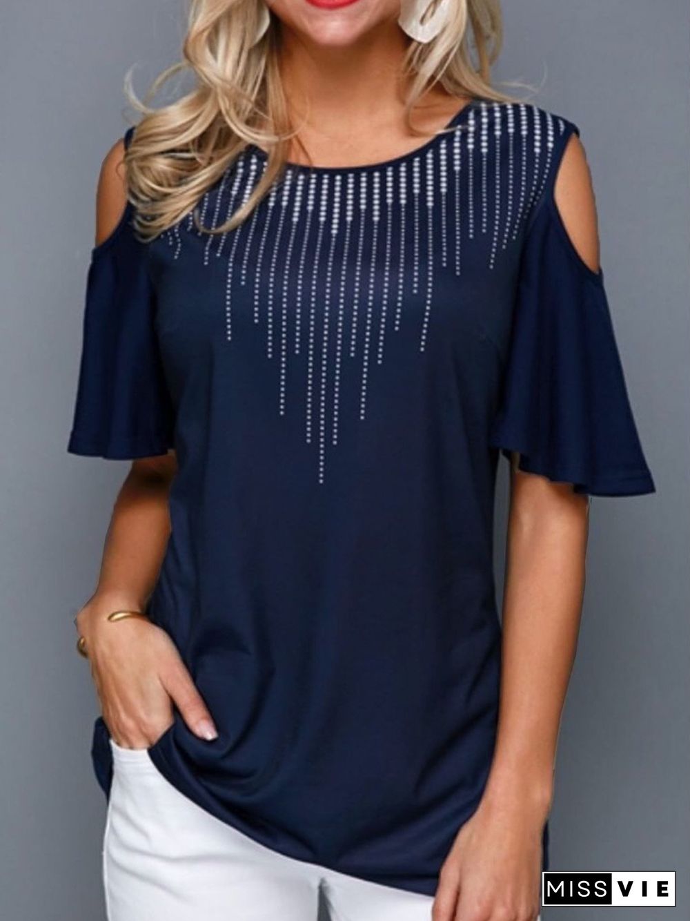 Romantic Crew Neck Loosen T-shirt