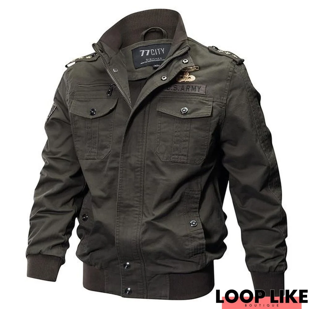 Men Plus Size Jacket Cotton Pilot Jacket Coat Army Men's Bomber Jackets Cargo Flight Jacket