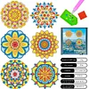 6 PCS Gem Art DIY Craft Kits Mandala Diamond Painting Window Stickers Kit