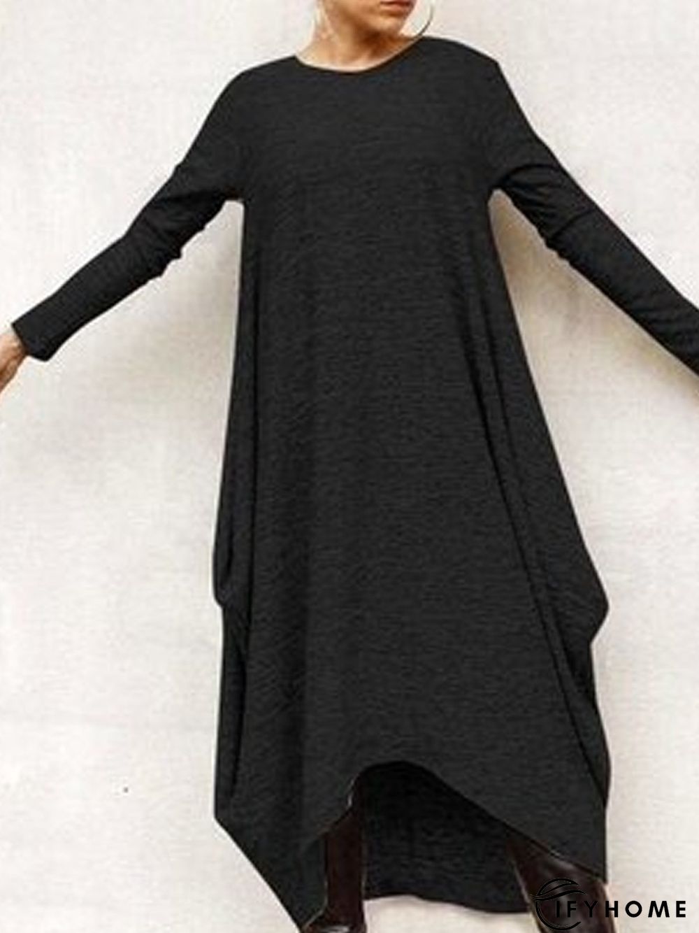 Casual Long Sleeve Knitting Dress | IFYHOME