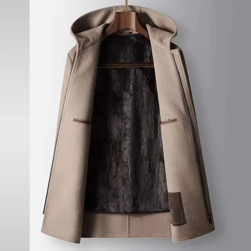 Men's Pure Wool Hooded Overcoat &ndash; Refined City Winter Coat &ndash; view 2