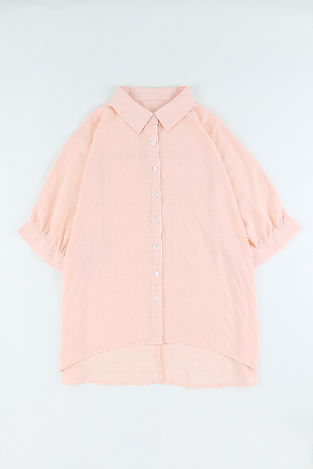 Pink Button Front Dolman Sleeves Shirt