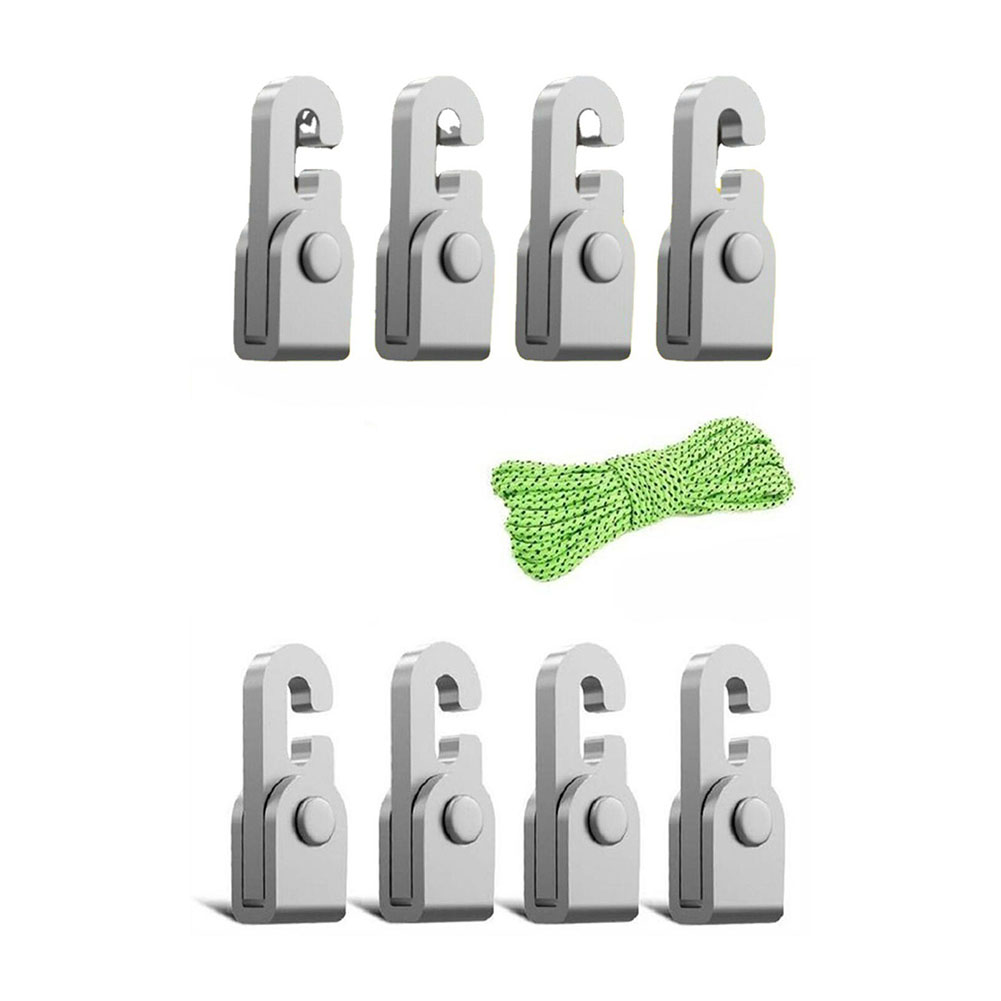 

4pcs Automatic Lock Hooks No Knot Tent Self-locking Hooks with 1pc 5m Rope, Stylea, 501 Original