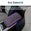 Car Center Console Cover, Universal Leather Waterproof Armrest Seat Box Cover Protector, Comfortable Car Decor Accessories Fit for Most Cars, Vehicles, SUVs-Purple