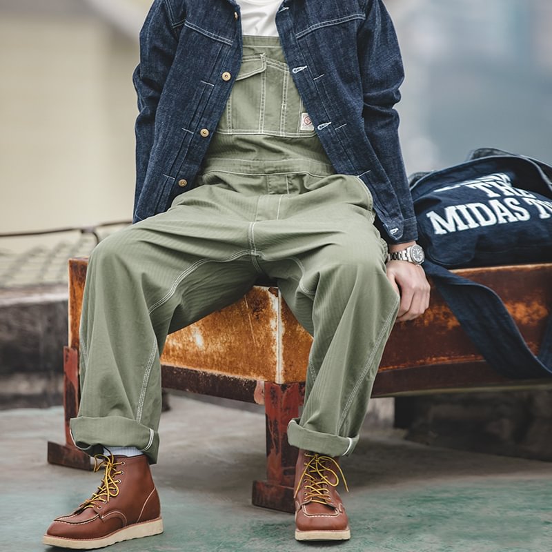 American Retro Loose Straight Overalls