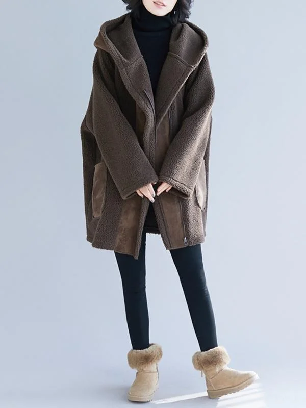 Roomy Wool Hooded Coat