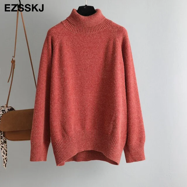 casual thick big Autumn Winter o-neck oversize Sweater Pullover Women warm chic female loose cashmere Basic wool Sweaters pull