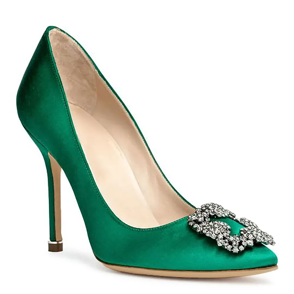 100mm Women's Slik Shoes Diamond Party Wedding Pumps-vocosishoes