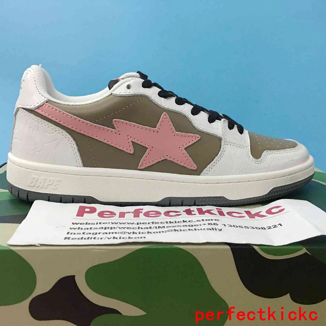 A Bathing Ape Bape Court Sta Brown Pink