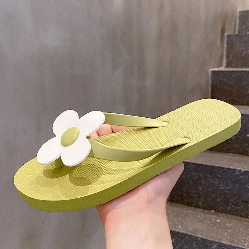 Vstacam Women Fashion Floral Summer Slippers Clip Toe Flip Flops Shoes Female Outdoor Beach Sandals Ladies Casual Flat Slides