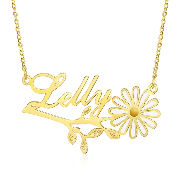 Personalized Daisy Name Necklace Custom Name Gifts for Her