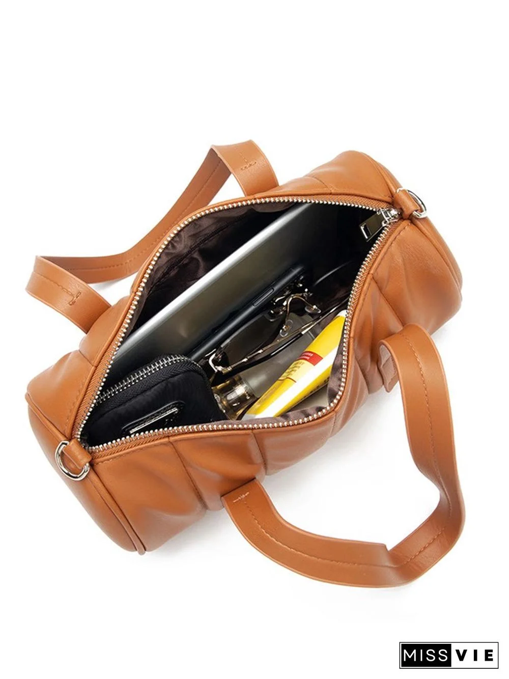 Daily Plain Cylindrical Chain Shoulder Bag