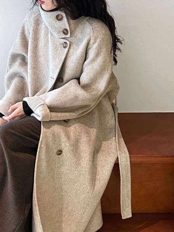 Urban Style Wool Stand Collar Long Sleeve Coat