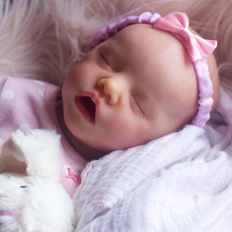 17" Cute Lifelike Handmade Eyes Closed Girl Baby Doll Named Ranya,Special Gifts for Children Rebornartdoll® Rebornartdoll®