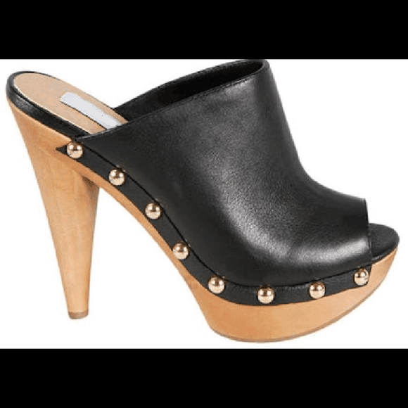Custom Made Black Peep Toe Cone Heel Platform Mules Vdcoo