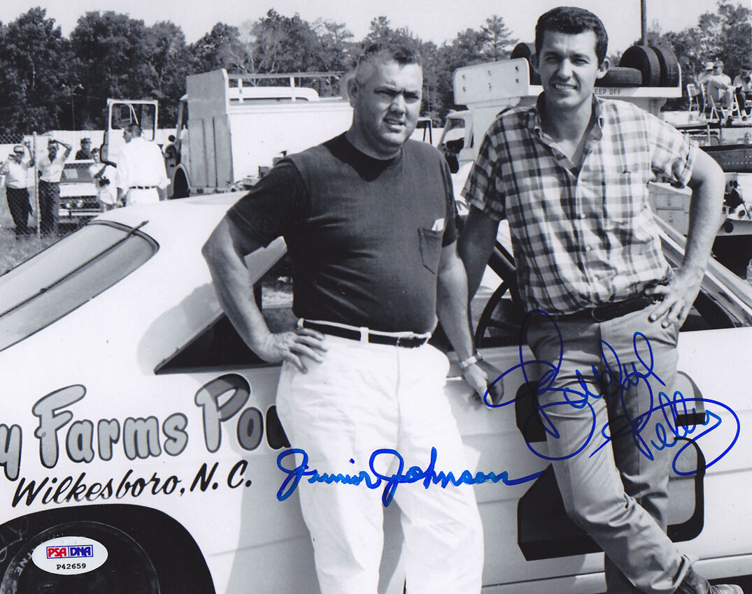 Junior Johnson & Richard Petty DUAL SIGNED 8x10 Photo Poster painting NASCAR PSA/DNA AUTOGRAPHED