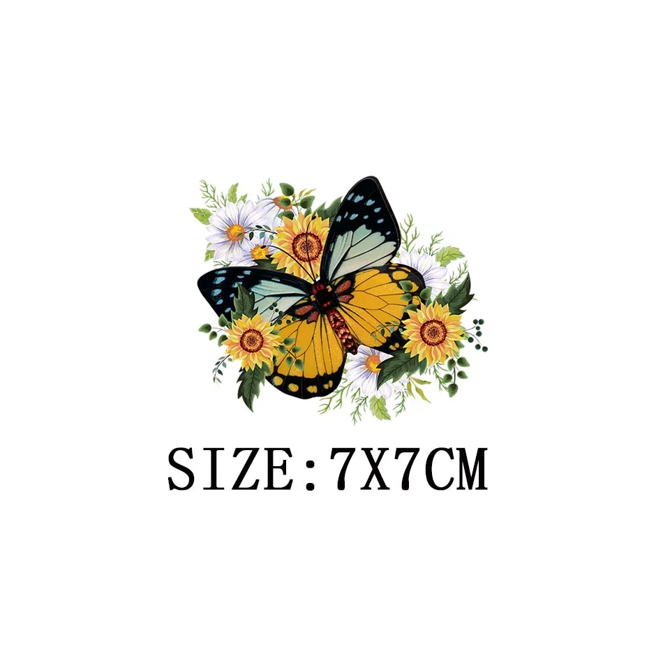 Beautiful Butterfly Thermal Sticker On T-shirt DIY Washable Iron On Hoodies Funny Design On Clothes Patches Appliqued Decoration