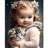 Diamond Painting-5D Full Round Drill  Sweet Girl(40x50cm)