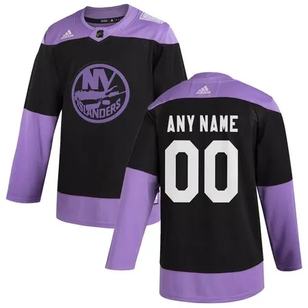 Men's New York Islanders  Black Hockey Fights Cancer Custom Practice NHL Jersey