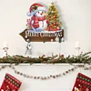 H&ouml;lzerne Willkommen zu Hause Weihnachten Schneemann - 5d DIY Handwerk Wandhaken